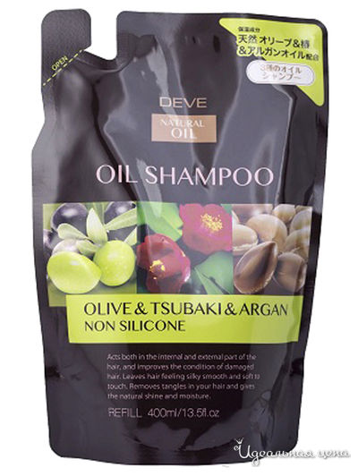 Шампунь для сухих волос с 3 видами масел: оливковое, камелии и масло арганы, без силикона, 400 мл, PELICAN SOAP