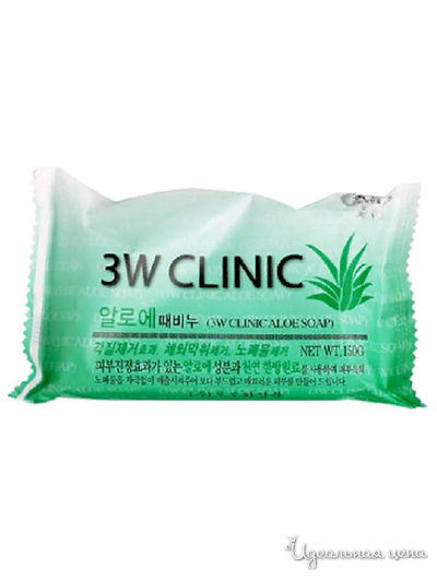 Мыло для лица и тела очищающее c экстрактом алоэ, 150 г, 3W Clinic