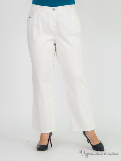 Прямые брюки с вышивкой на карманах Klingel, цвет белый