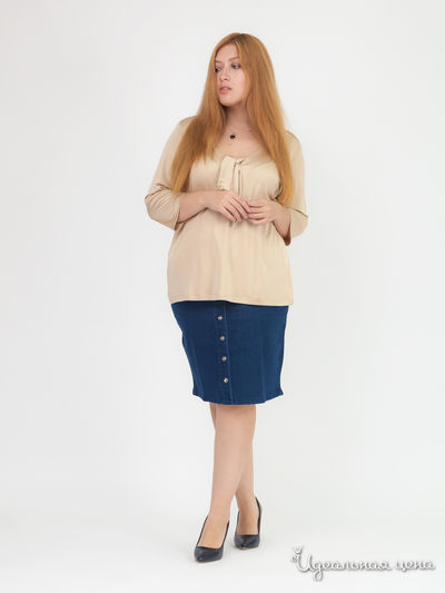 Джинсовая юбка с пуговицами Paola Klingel, цвет синий