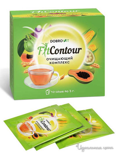 Чай для похудения очищающий с дренажным эффектом FitContour, 3 гх10 шт, DOBROVIT