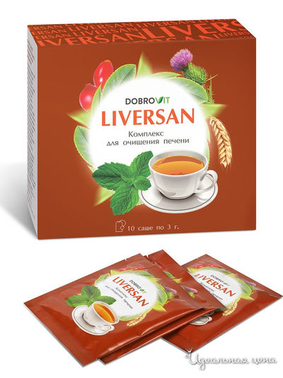 Чай для очищения печени от токсинов Liversan, 3 г х 10 шт, DOBROVIT