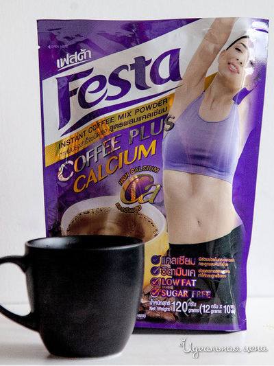 Напиток растворимый кофейный ПЛЮС КАЛЬЦИЙ FESTA Coffee Plus Calcium, 10 шт* 12 г, Festa