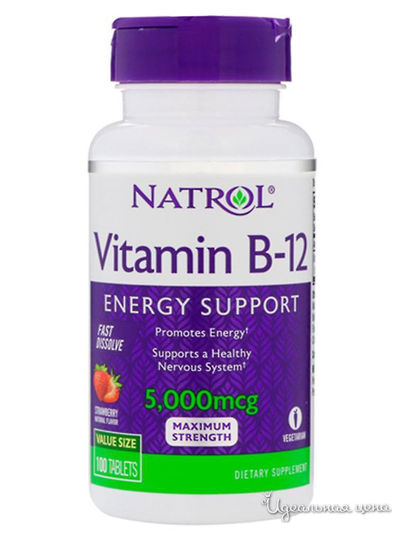 Биодобавка Vitamin B-12 5000 mcg F/D, 100 таблеток, Natrol