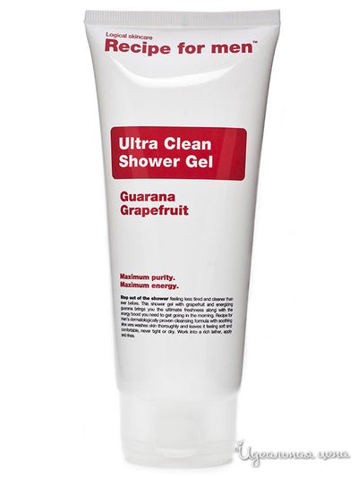 Гель для душа тонизирующий Ultra Clean Shower Gel for men, 200 мл, Recipe