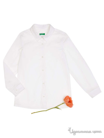 Рубашка United Colors Of Benetton для девочки, цвет белый