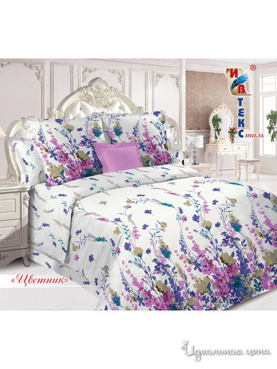 Комплект постельного белья, 2-спальный ИВТЕКстиль, цвет белый, розовый
