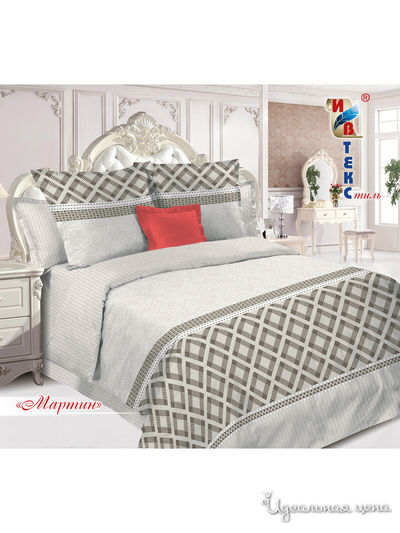 Комплект постельного белья, 2-спальный ИВТЕКстиль, цвет серый