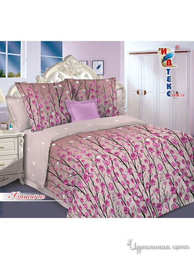 Комплект постельного белья, 2-спальный ИВТЕКстиль, цвет розовый