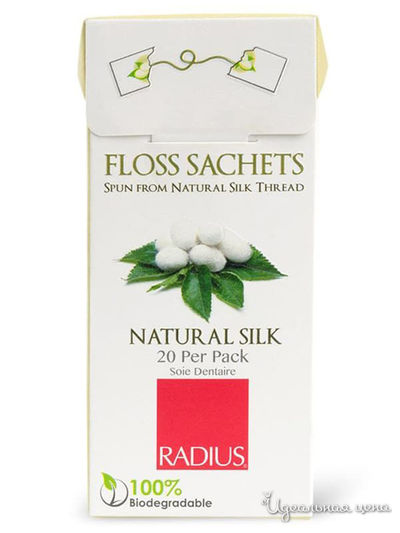 Нить зубная без вкуса Floss Sachets Natural Silk Biodegradable, Radius