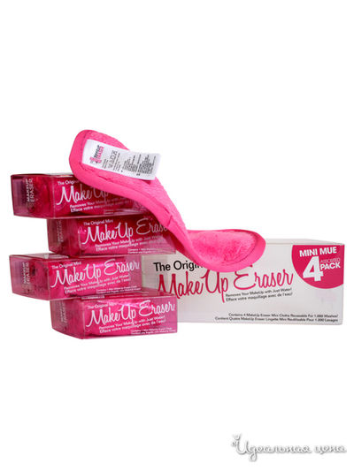 Мини-салфетка для снятия макияжа, 4 шт, MakeUp Eraser, цвет розовый