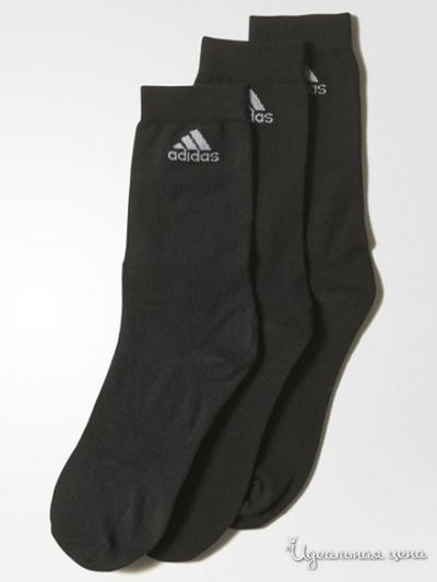 Носки, 3 пары Adidas, цвет черный