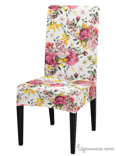 Чехол на стул, универсальный, "Букет цветов и трав", 40 см Сирень