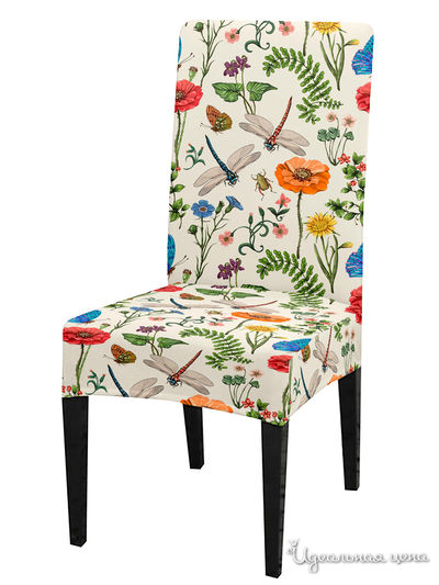 Чехол на стул, универсальный, &quot;Игривые бабочки&quot;, 40 см Сирень