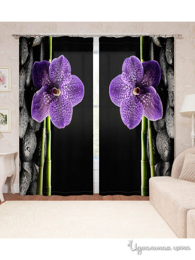 Фотошторы "Фиолетовая орхидея", 145*260 см, 2 шт. Сирень, цвет мультиколор