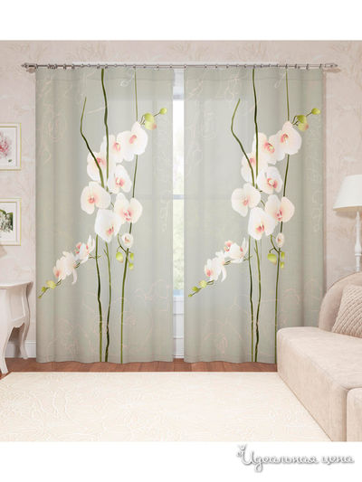 Фотошторы "Воздушная орхидея", 145*260 см, 2 шт. Сирень, цвет мультиколор