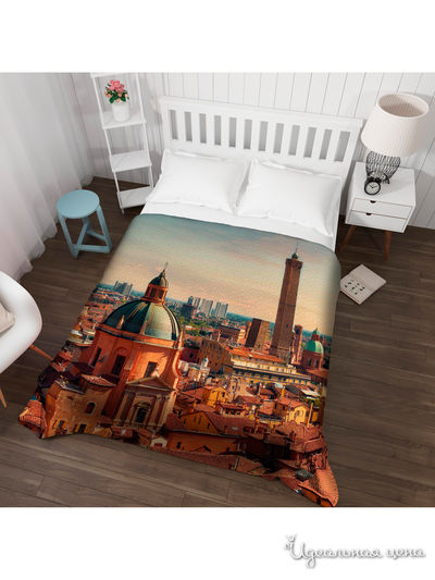 Покрывало стеганое "Панорама Болоньи", Евро Сирень, цвет мультиколор