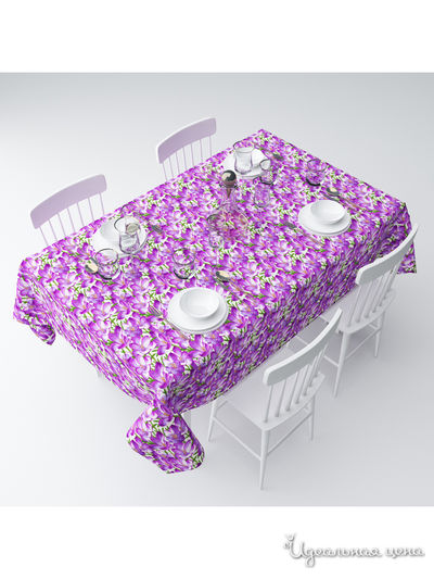 Скатерть "Фиолетовый шафран", 145*120 см Сирень, цвет мультиколор