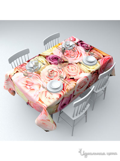 Скатерть "Букет из роз", 145*220 см Сирень, цвет мультиколор