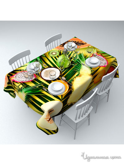 Скатерть "Тропический стол", 145*220 см Сирень, цвет мультиколор