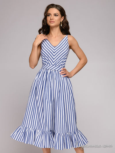 Платье 1001 DRESS, цвет синий, белый