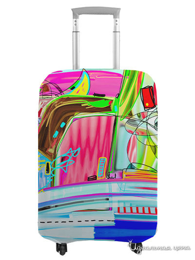 Чехол на чемодан, М (высота 70 см) Сирень, цвет мультиколор