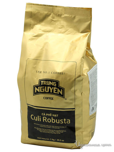 Кофе зерновой CULI POBUSTA (средней обжарки), 1 кг, TRUNG NGUYEN, цвет черный
