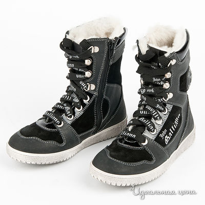 Ботинки John Galliano детские, цвет черный, 31-35 размер