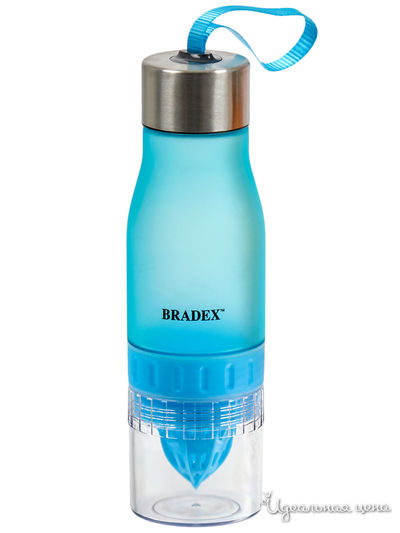 Бутылка для воды с соковыжималкой, 0,6 л Bradex, цвет голубой