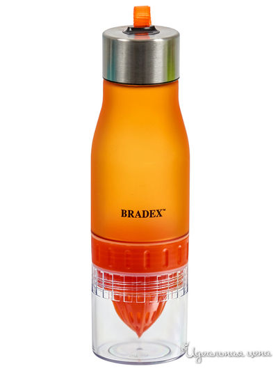 Бутылка для воды с соковыжималкой 0,6 л Bradex, цвет оранжевый