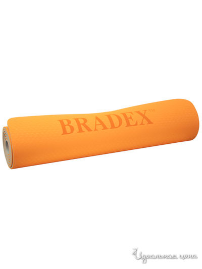 Коврик для йоги и фитнеса, 183*61 см Bradex, цвет оранжевый, серый