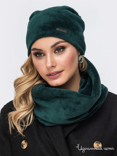 Комплект: шапка, хомут Dressa, цвет зеленый