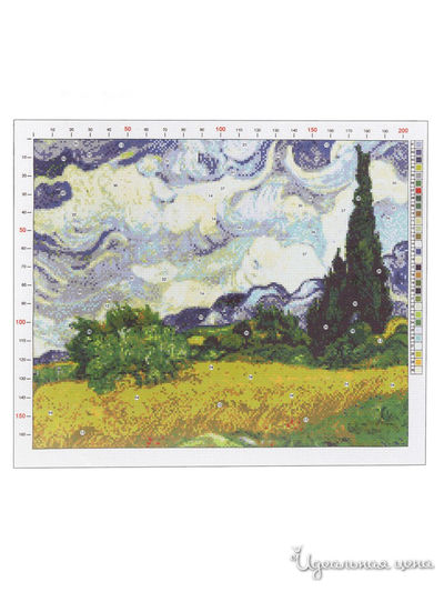 Канва для вышивания с рисунком "Ван Гог. Рожь", 47х39 см Арт Узор