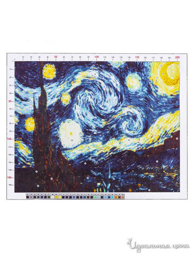 Канва для вышивания с рисунком «Ван Гог. Звездная ночь», 47 х 39 см Арт Узор