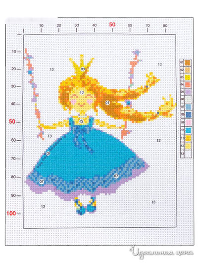 Канва для вышивания с рисунком «Принцесса», 20 х 25 см Арт Узор