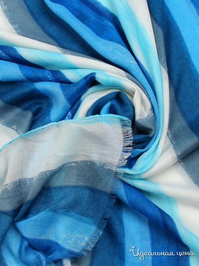 Палантин, 80х190 см Venera, цвет синий, белый, голубой, бирюзовый