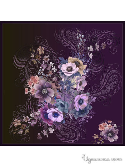 Платок, 90х90 см Venera, цвет фиолетовый, цветной