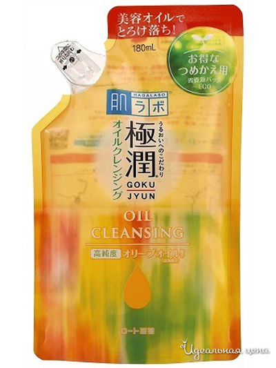 Гидрофильный масло-гель для умывания с гиалуроновой кислотой (сменный блок) Gokujyun, 180 мл, HADALABO
