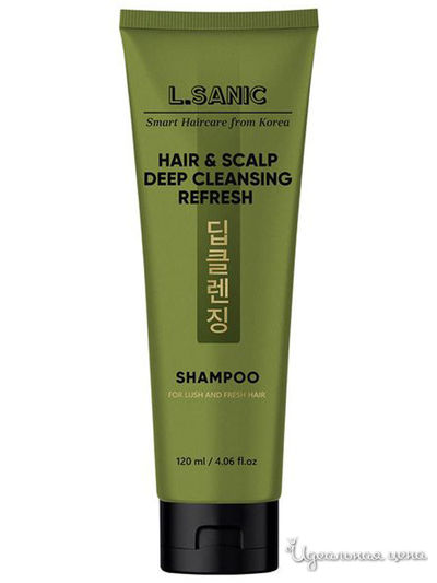 Освежающий шампунь для глубокого очищения волос и кожи головы, 120 мл, L.SANIC
