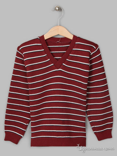 Пуловер Trikoland, цвет бордовый с сине-белой полоской