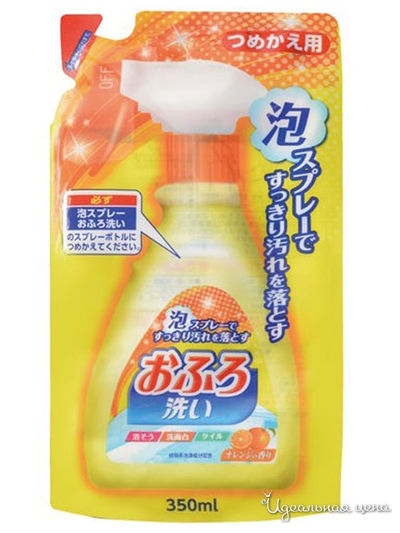 Спрей-пена для ванны (с антибактериальным эффектом и апельсиновым маслом) запасной блок, 350 мл, Nihon Detergent