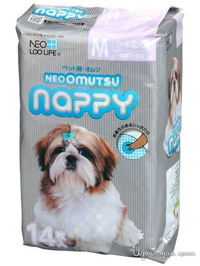 Подгузники для домашних животных, размер М, 5-8 кг, 14 шт, Neo Loo Life