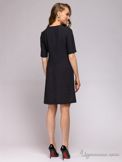 Платье D&amp;M by 1001DRESS, цвет черный (принт горошек)