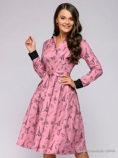 Платье D&amp;M by 1001DRESS, цвет розовый (принт)