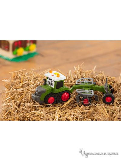 Трактор Happy Fendt с ворошилкой для сена, 30 см свет звук DICKIE