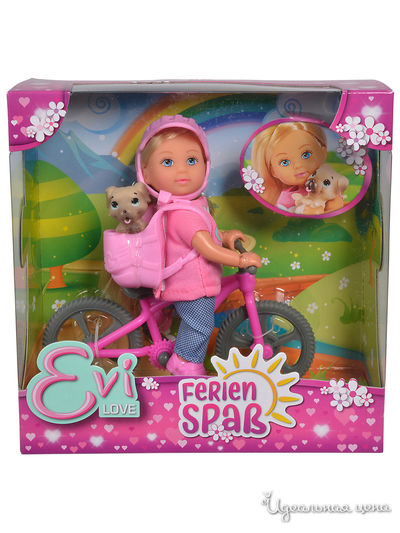 Кукла Еви 12 см на велопрогулке с собачкой Simba