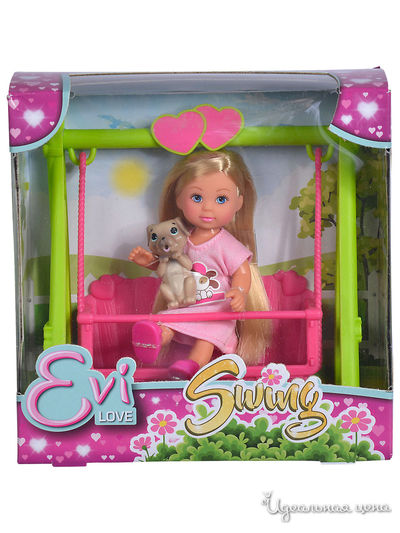 Кукла Еви 12 см на качели с собачкой Simba