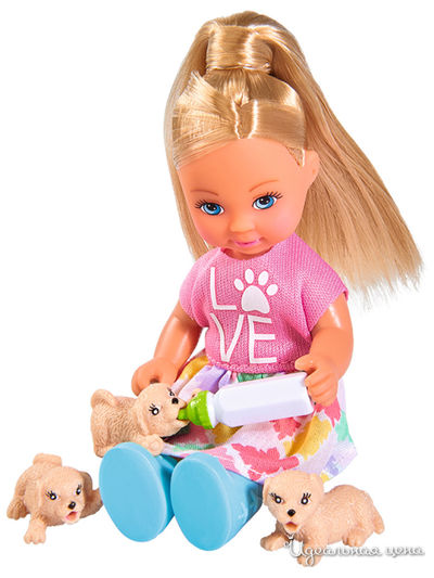 Кукла Еви 12 см с собачкой и щенками Simba