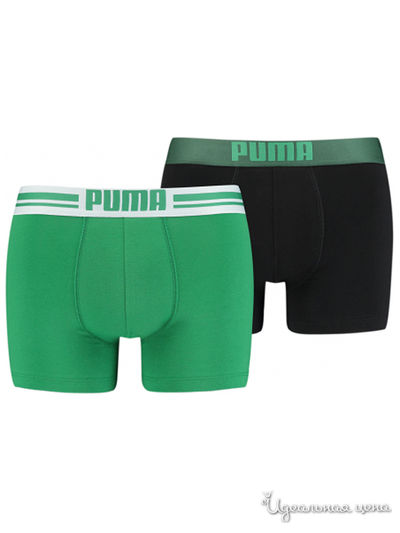 Боксеры, 2 шт Puma, цвет зеленый