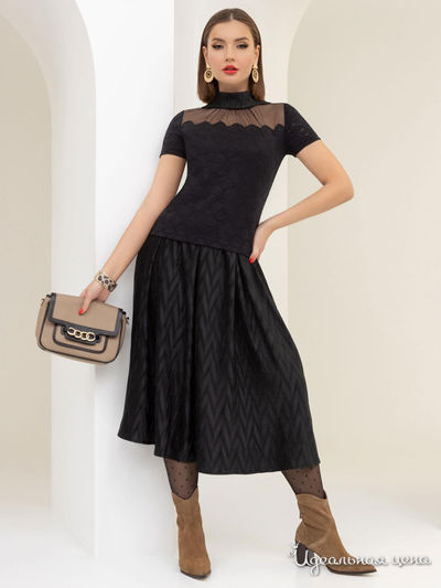 Комплект с юбкой Нарядная элегантность, Charutti, цвет черный